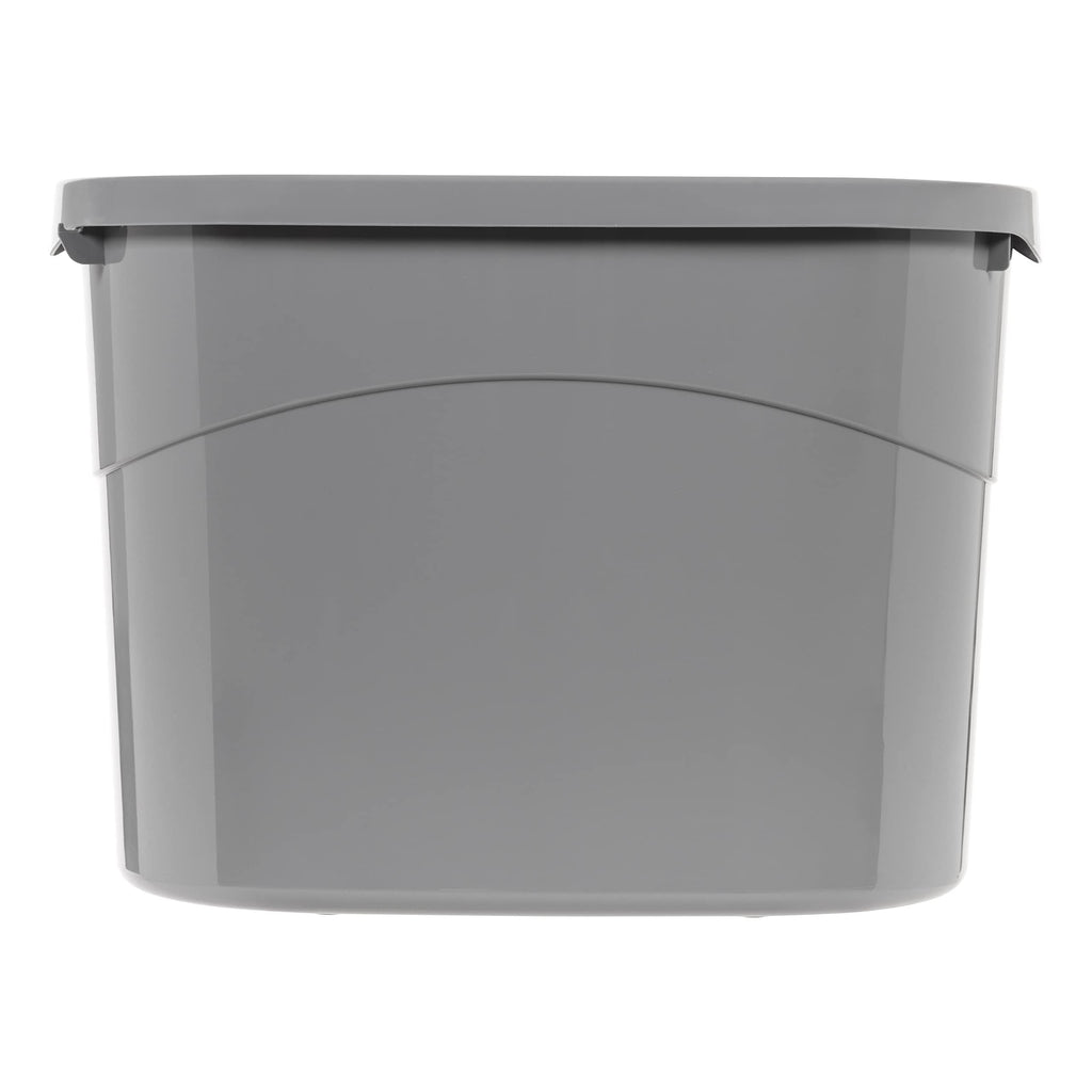 Amazon Basics Large Cat Litter Box with High Sides, Top Entry, Odor Control, Includes Scoop, 20.5 x 14.75 x 14.38 inches, Grey