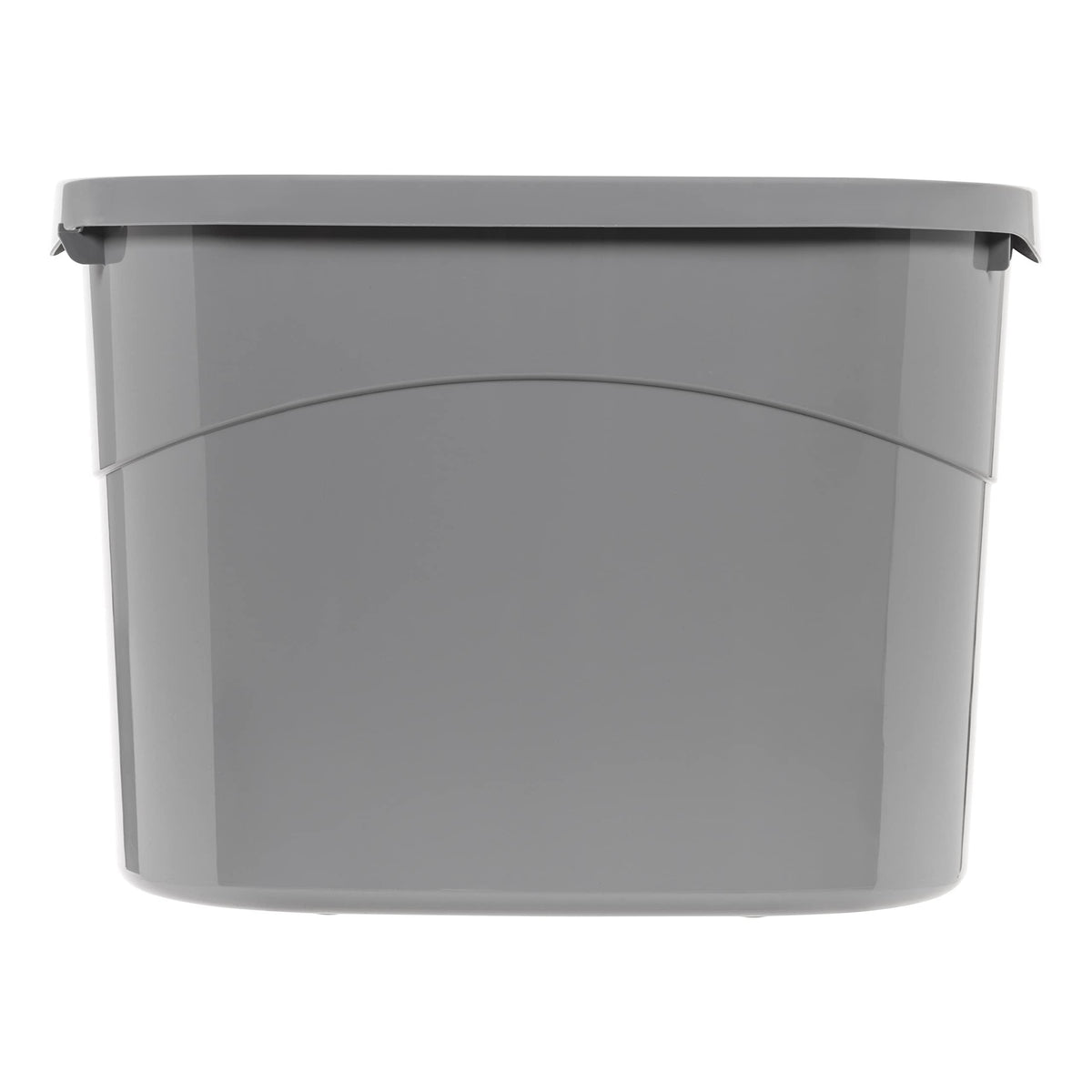Amazon Basics Large Cat Litter Box with High Sides, Top Entry, Odor Control, Includes Scoop, 20.5 x 14.75 x 14.38 inches, Grey