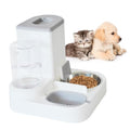 MUYG 2 in 1 Automatic Cat Feeder and Water Dispenser Combo,All-in-One Dog Food and Water Dispenser Set with Stainless Steel Food Bowl Detachable Gravity Feeder for Cat Kitten Small Dog(Yellow)