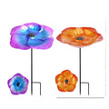 jewmaw Bee Watering Station 1 Pack - Bird Bath Butterfly Cups with Flower Design, Weather-Resistant Metal Stakes Outdoor Garden Yard Decor(Purple)