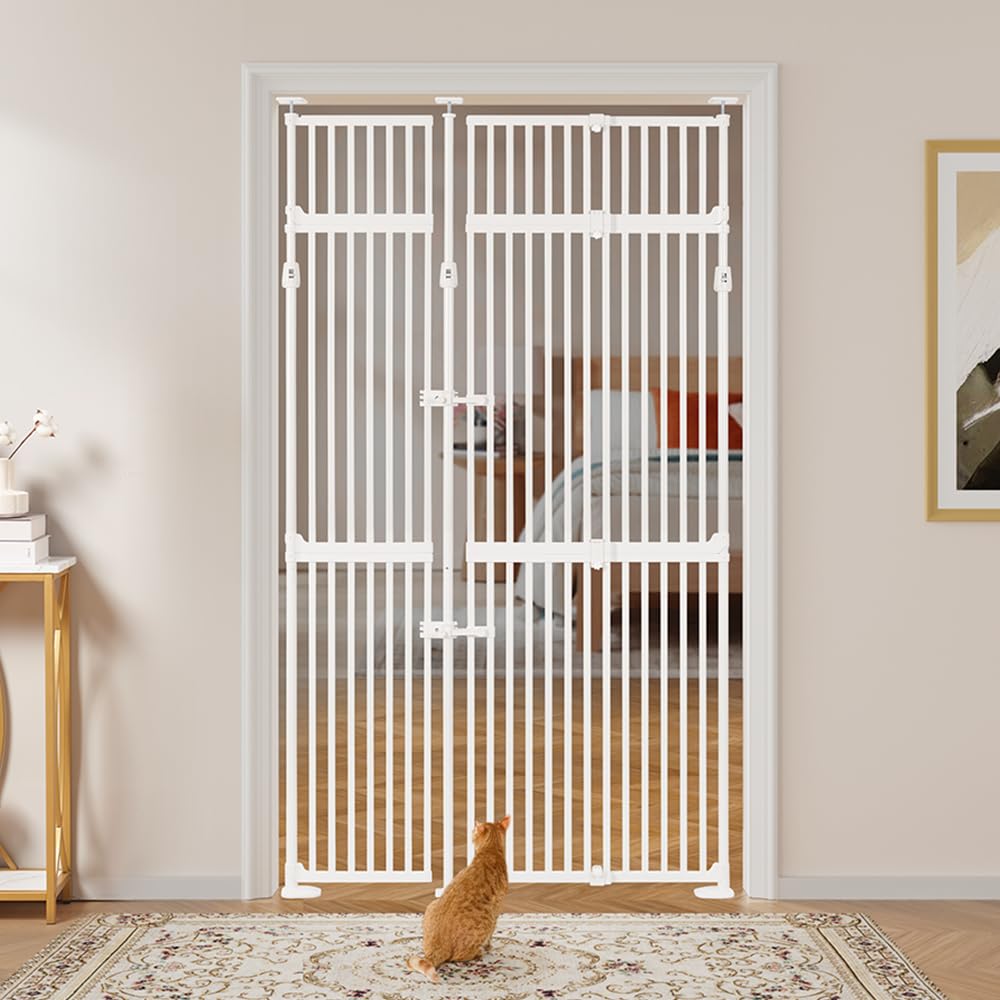 unipaws 86" High Extra Tall Cat Safety Gate, Auto Closing and No Drilling