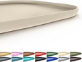Silicone Pet Food Mat with Raised Edge for Food and Water Bowl, Dog Feeding Mats, Cat Food Trays for Floor Waterproof, Rubber Tray for Dogs and Cats, 24 x 16 x 0.8 Beige
