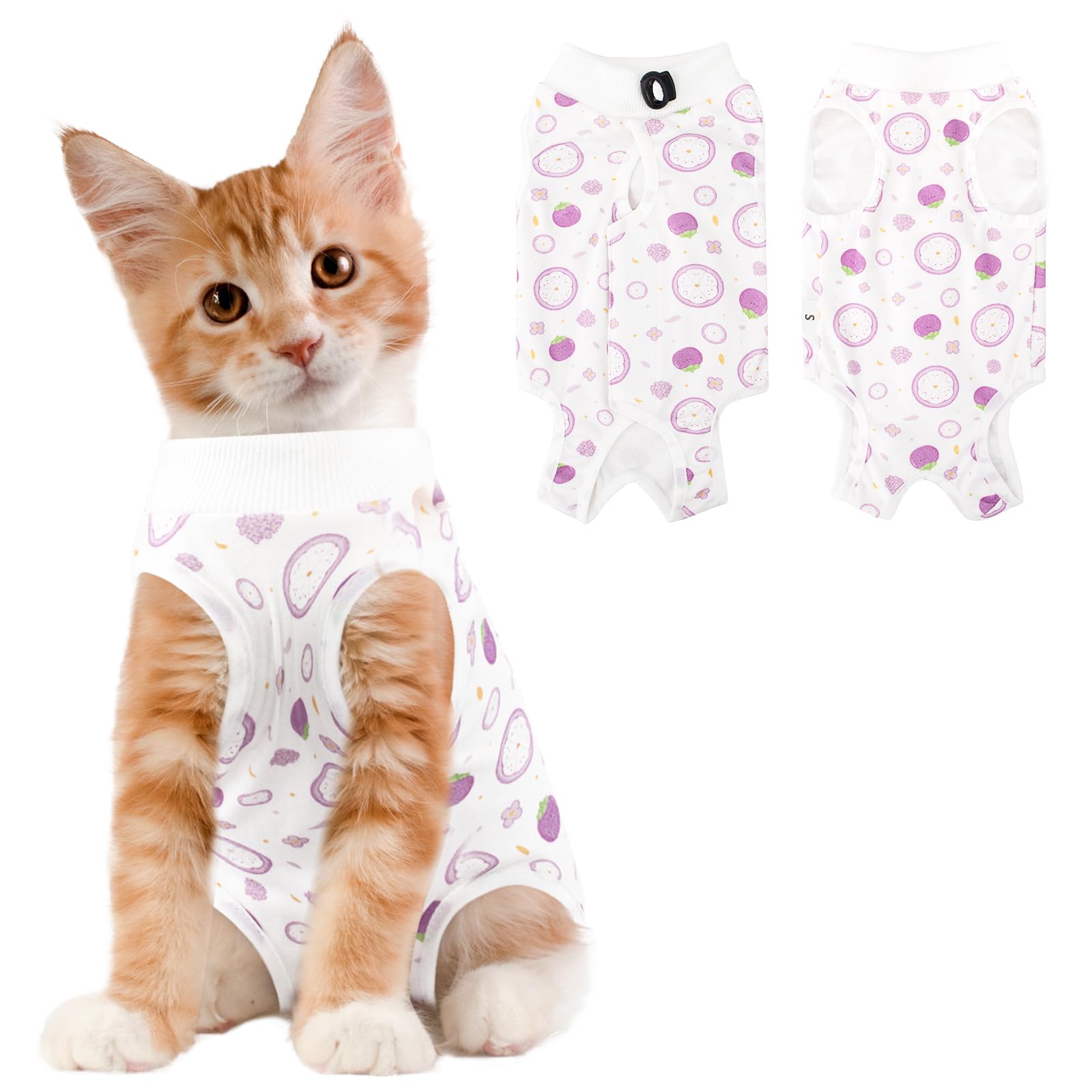 Cat Recovery Suit Female, Breathable Cat Onesie After Surgery Female for Abdominal Wounds or Skin Diseases, Surgery Recovery Suit Kitten Onesie After Spay Wear Anti Licking