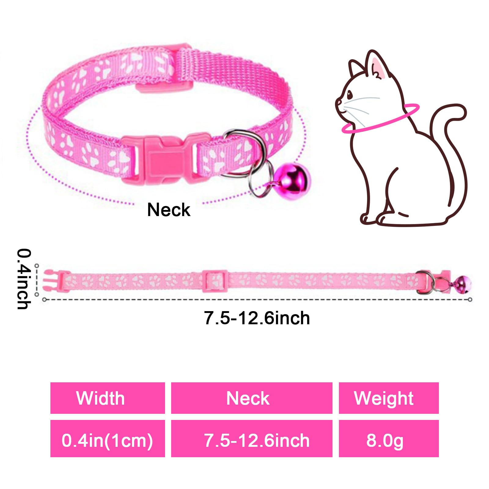 Puppy Leash and Collar Set 3Pcs Dog Collar and Leash Paw Print Whelping ID Collars Buckle Soft Nylon Litter Adjustable Pet Collar for Puppy Small Dogs Walking Training (Pink Green Blue)