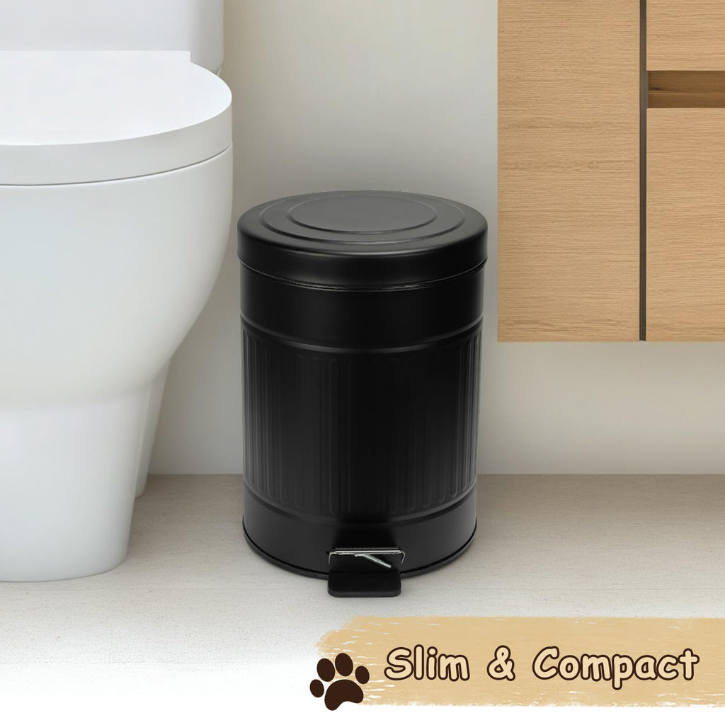Bulubuluer 5L Dog Poop Trash Can with Lid, Stainless Steel Pet Waste Bin