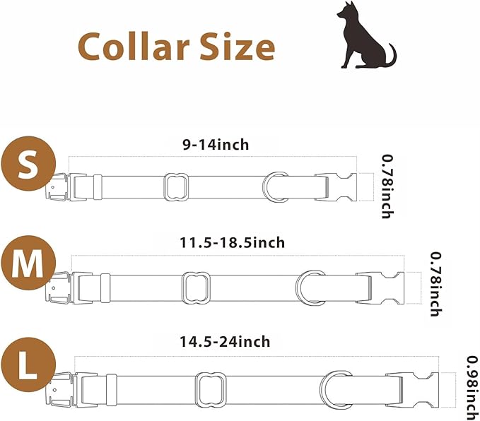 Dog Collar and Leash Set,Leather Silicone Waterproof Odor-Proof Dog Collar and Leash for Small Dogs, Soft Flexible Dog Collars, Durable Thick Adjustable Pet Collar (Brown, Small (9-14" Neck))