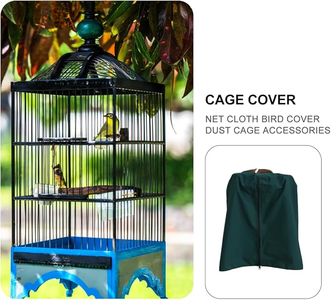VOSAREA Round Bird Cage Cover Round Dome Top Parrot Cage Cover Waterproof and Windproof Ideal for Parrots Canaries and Cockatiels (Random Color)