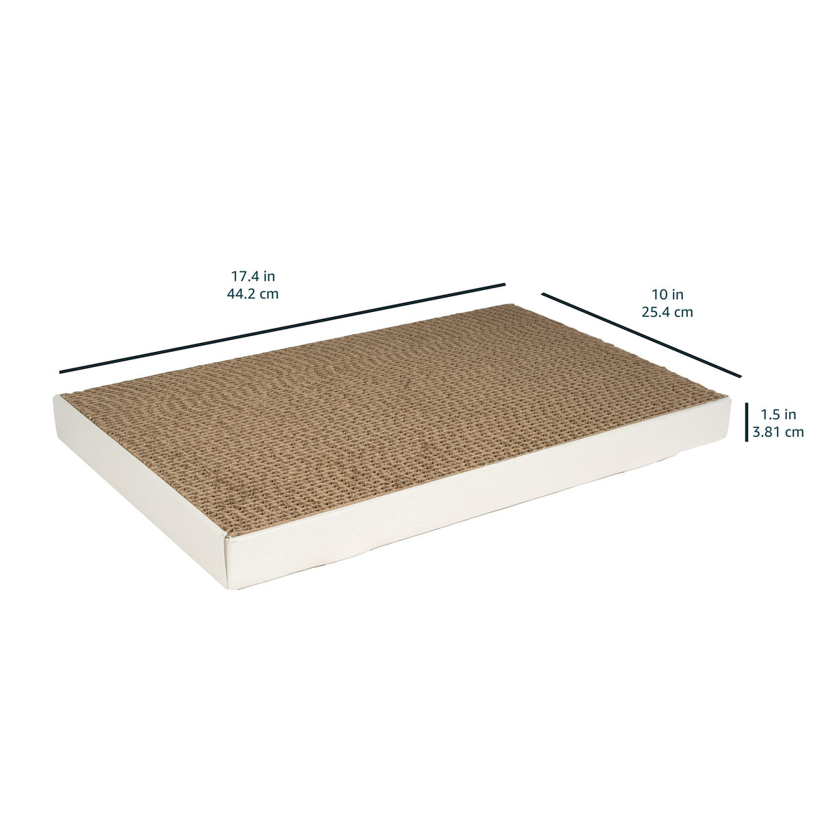 Amazon Basics Corrugated Cardboard Cat Scratcher, Scratching Board, Reversible, 17.4" x 10", White, 4-Pack