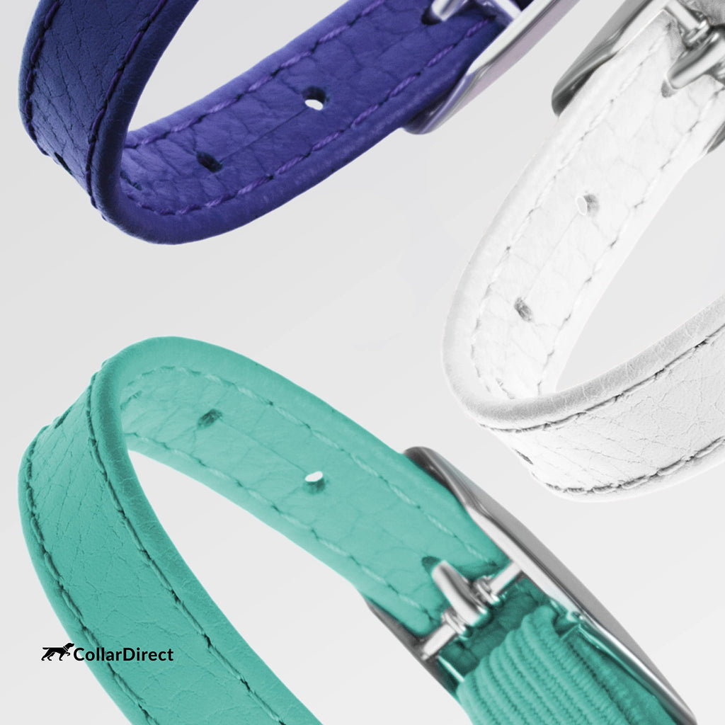 Soft Leather Cat Collar with Safety Elastic Strap