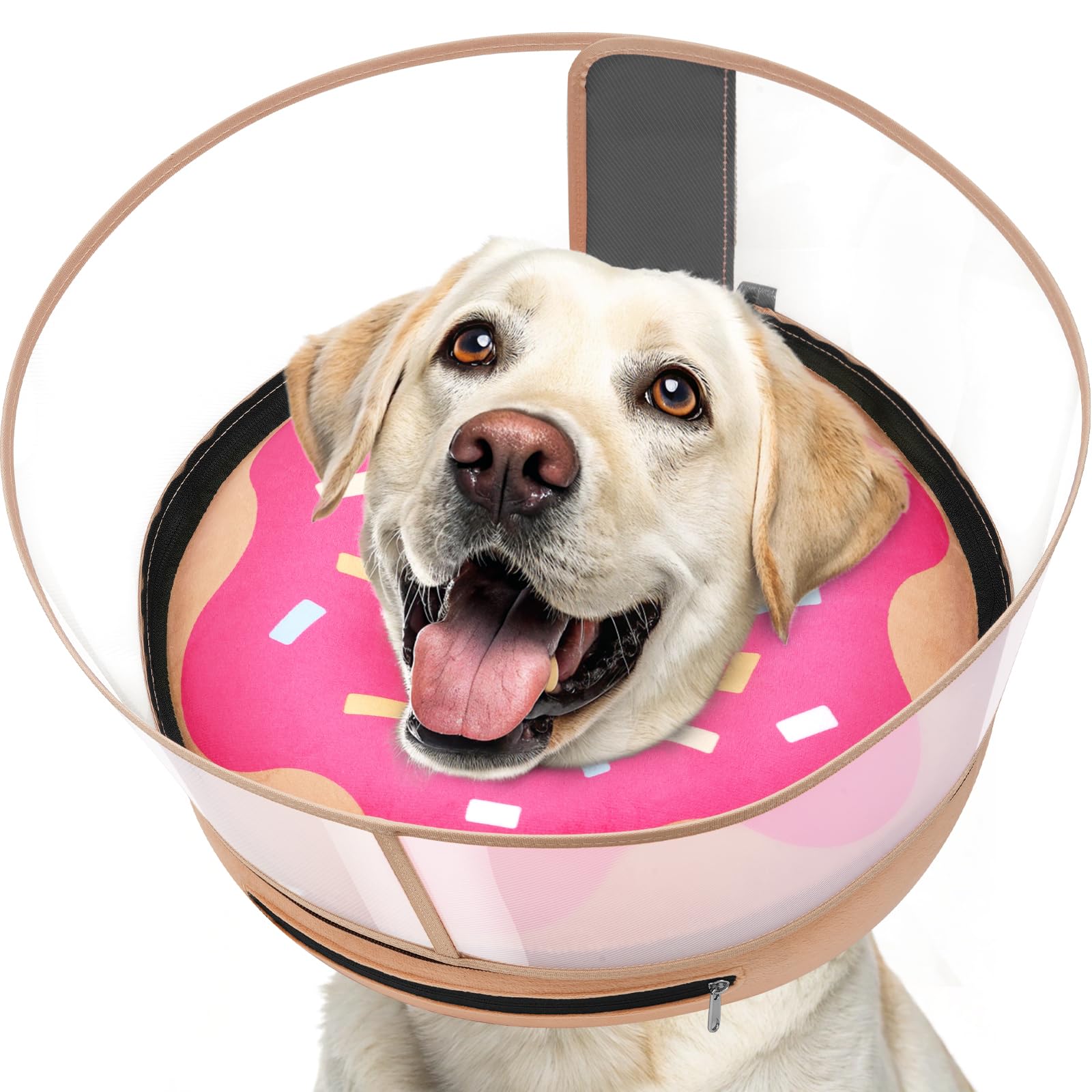 Didopet Inflatable Dog Cone with Anti-Licking Clear Shield, Fits Large Dogs