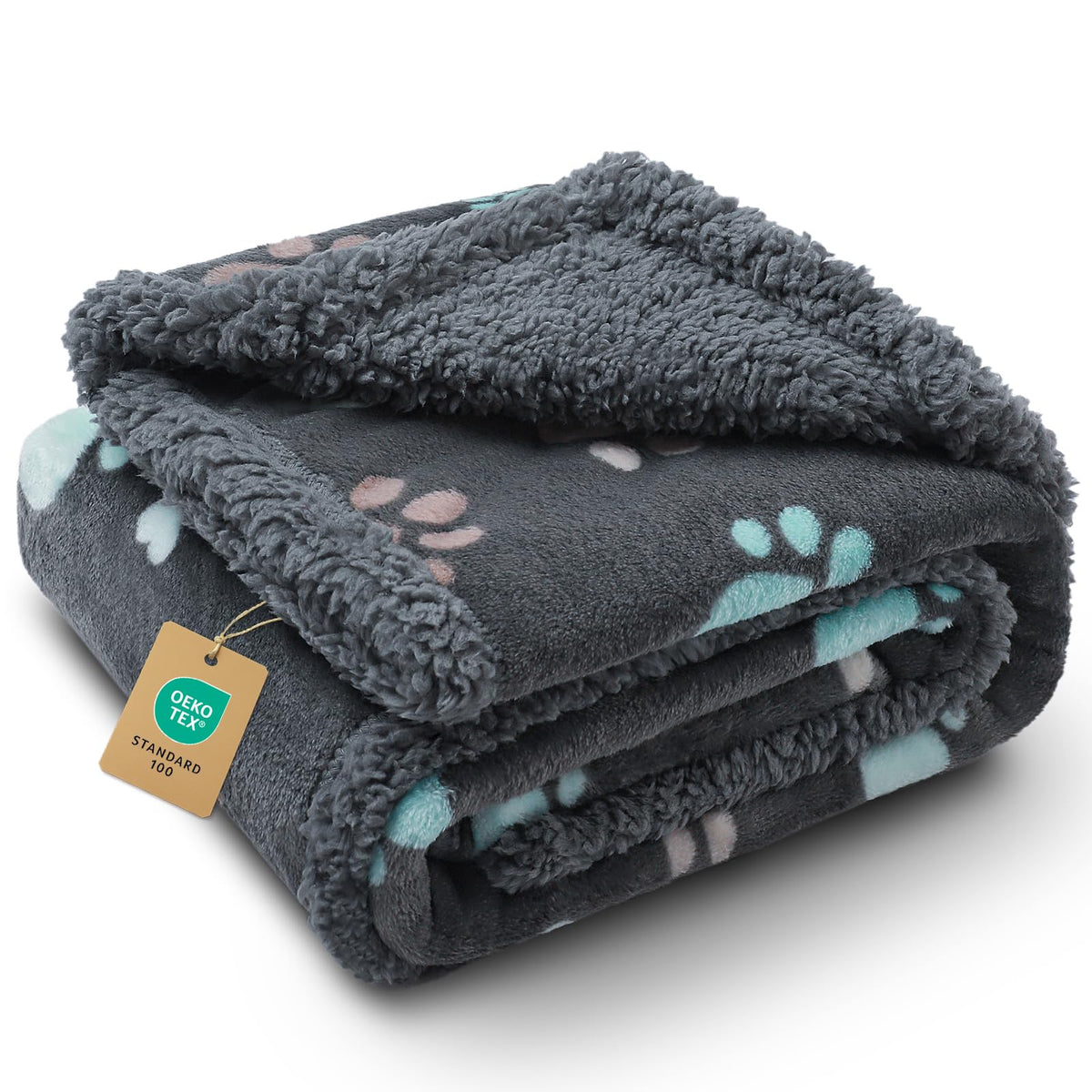 Luciphia Waterproof Dog Blanket Reversible Sherpa Fleece for Large Dogs Cat