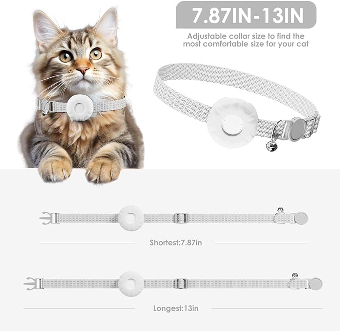 Cat Tracker, Lightweight Pet Tracker for Cats, GPS Tracker for Cats Compatible with Apple Find My App(Only iOS), Real-Time Tracking, Precise Positioning, No Monthly Fee