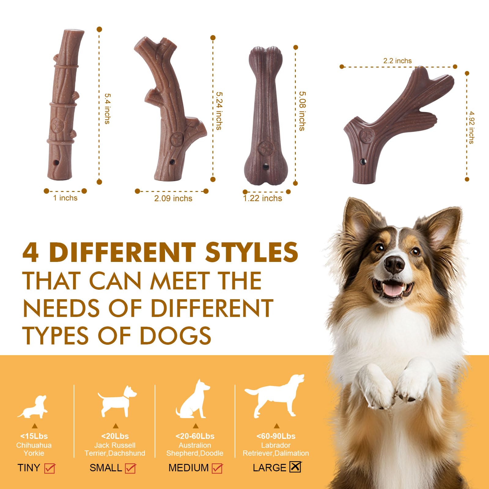 4 Pack Durable Dog Chew Toys for Aggressive Chewers-Puppy Teething Toys, Long-Lasting Dog Bones for Small & Medium Breeds-Indestructible Chew Toys for Dogs to Keep Them Busy & Support Dental Health