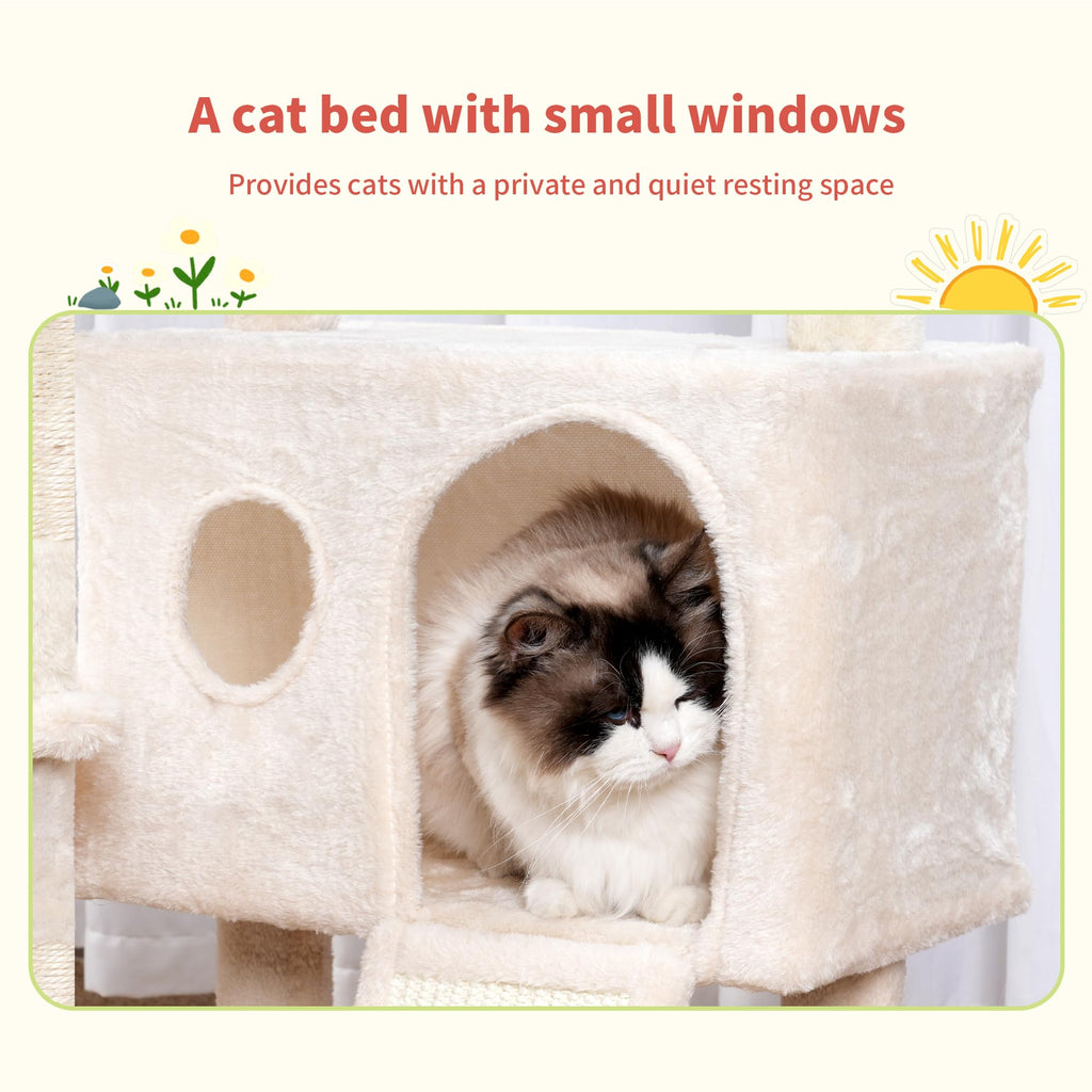 Hey-brother Cat Tree Tower with Removable Toys, Scratching Posts, MPJ008SM