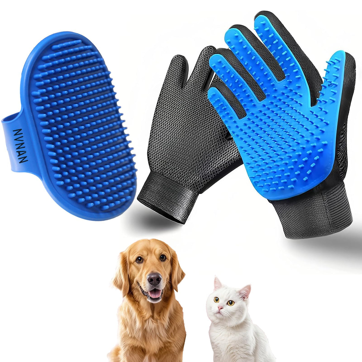 NVNAN 5-in-1 Pet Grooming Kit with Deshedding Rake