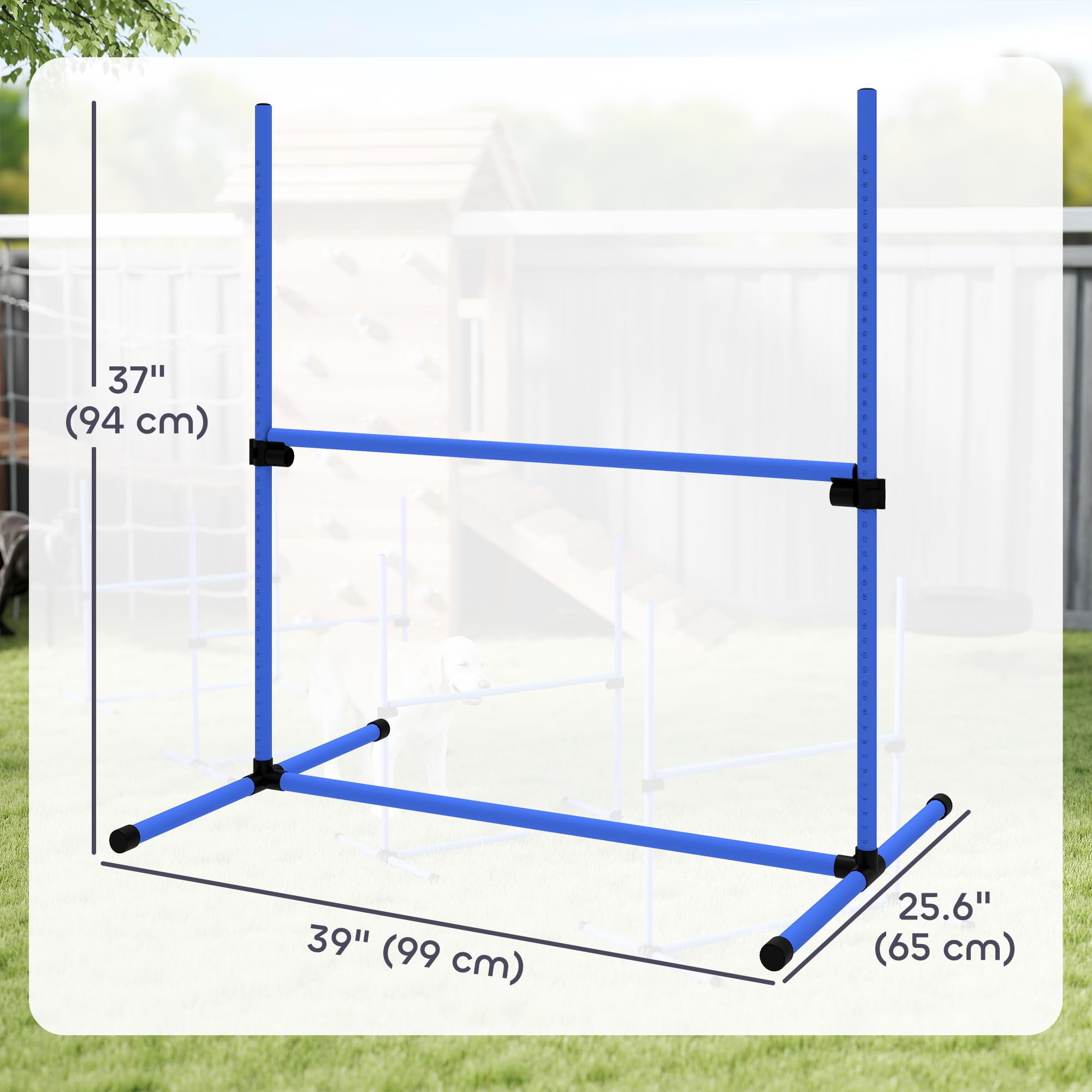 PawHut 4 Piece Dog Agility Training Equipment for Dog Agility Course Blue