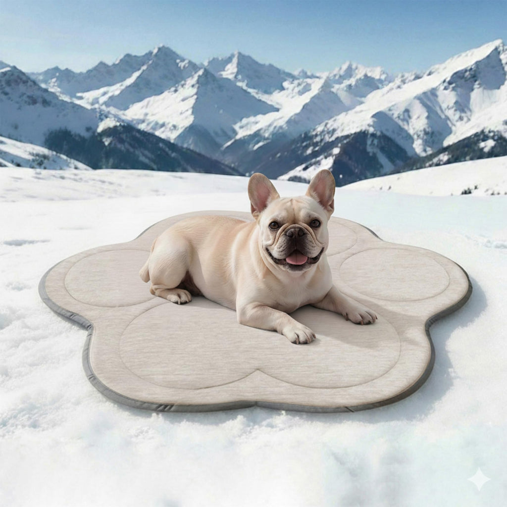 BECROWM Dog Cooling Mat, Q-Max>0.46 Instant Cool Pad for Dogs, Reversible 4-Layer Thick Pet Cooling Pad, Machine Washable,for Crate, Car, Indoor & Outdoor Summer（Large-26 L x 23" W)