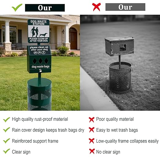Jwevvie Dog Waste Station, Commercial Dog Poop Station