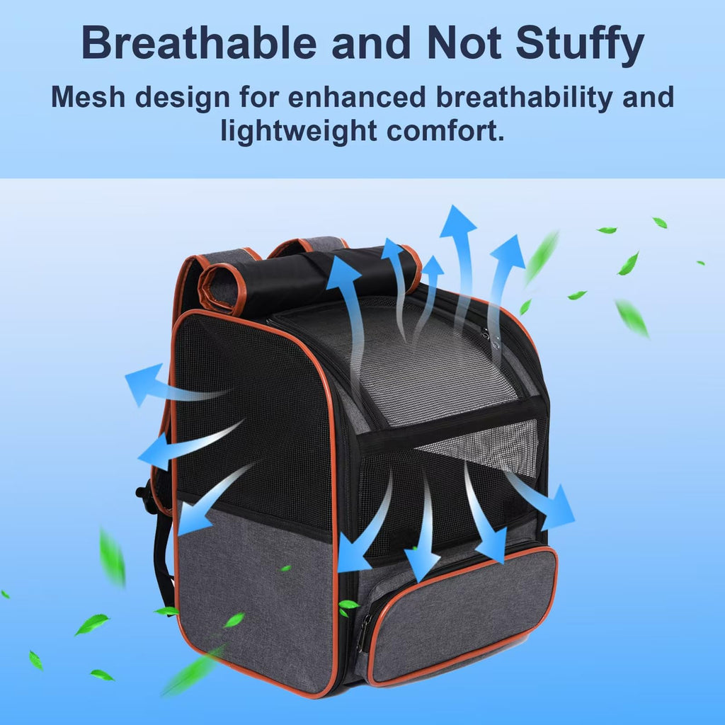 Pesen Cat Backpack Carrier, Breathable and Foldable, Up to 15 lbs
