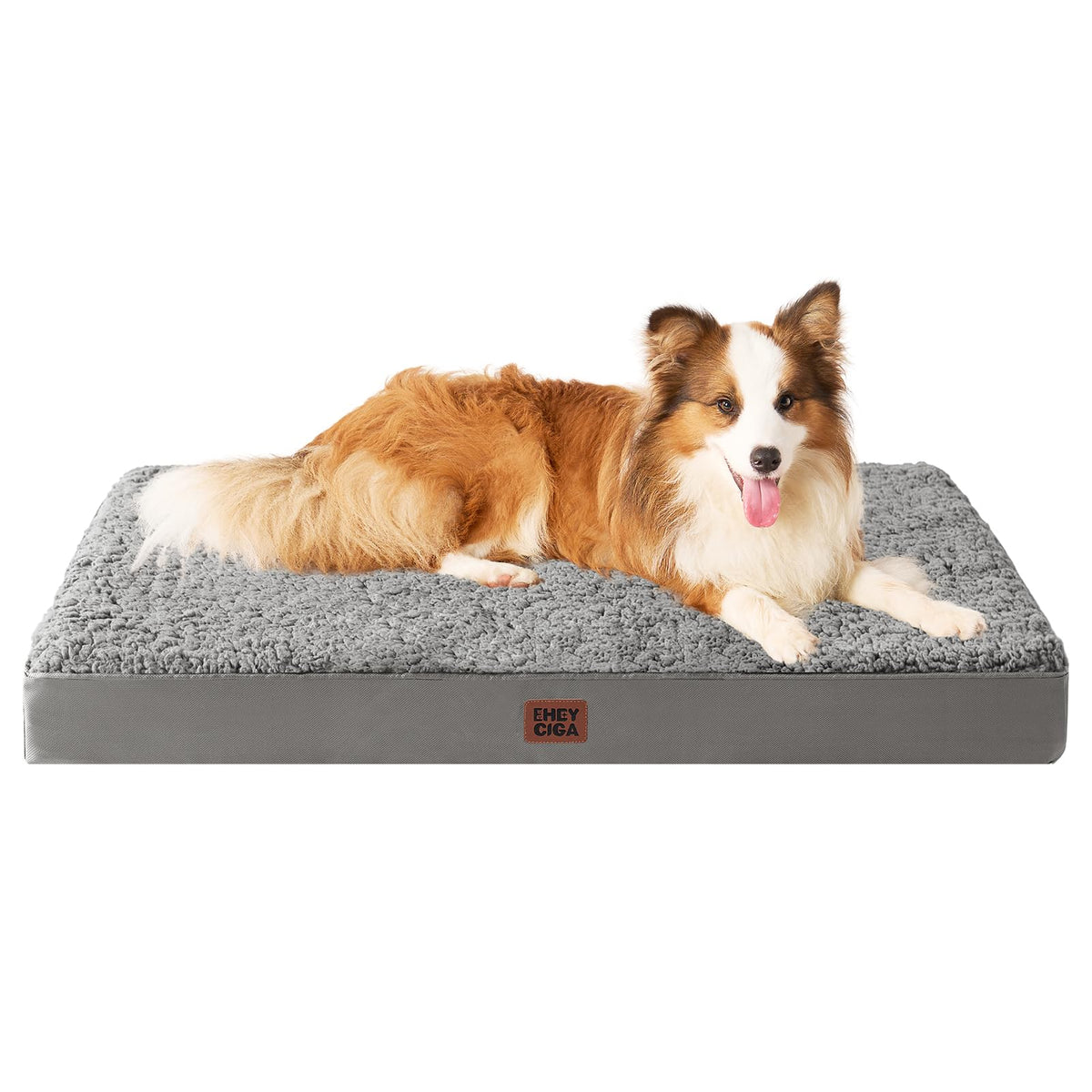 EHEYCIGA Orthopedic Dog Bed Large with Removable Washable Cover, 41IN Beige