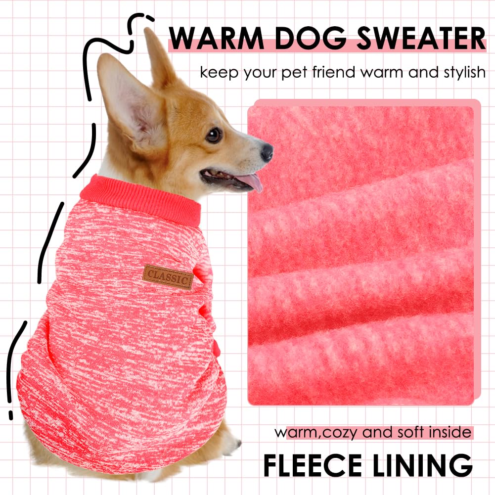 1 Pack Dog Sweaters for Small Dogs Girl Boy Winter Fleece Clothes Warm Soft Dog Sweatshirt Outfit for Dogs Cats Pet Apparel