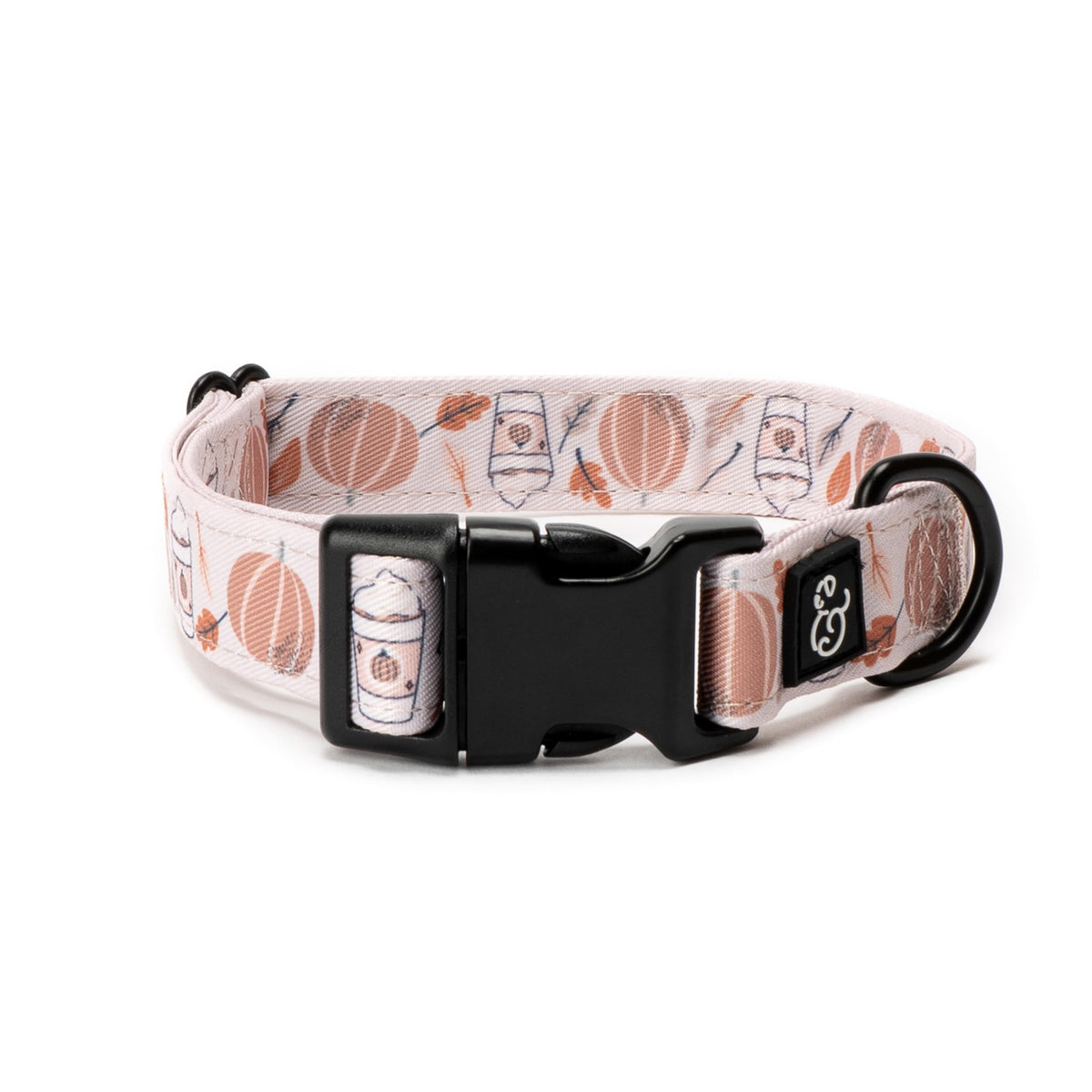 Lucy & Co. Dog Collar - Durable Lightweight Designer Collar for Pets - Adjustable Metal Safety Buckel. (Iced Coffee SZN Collar).