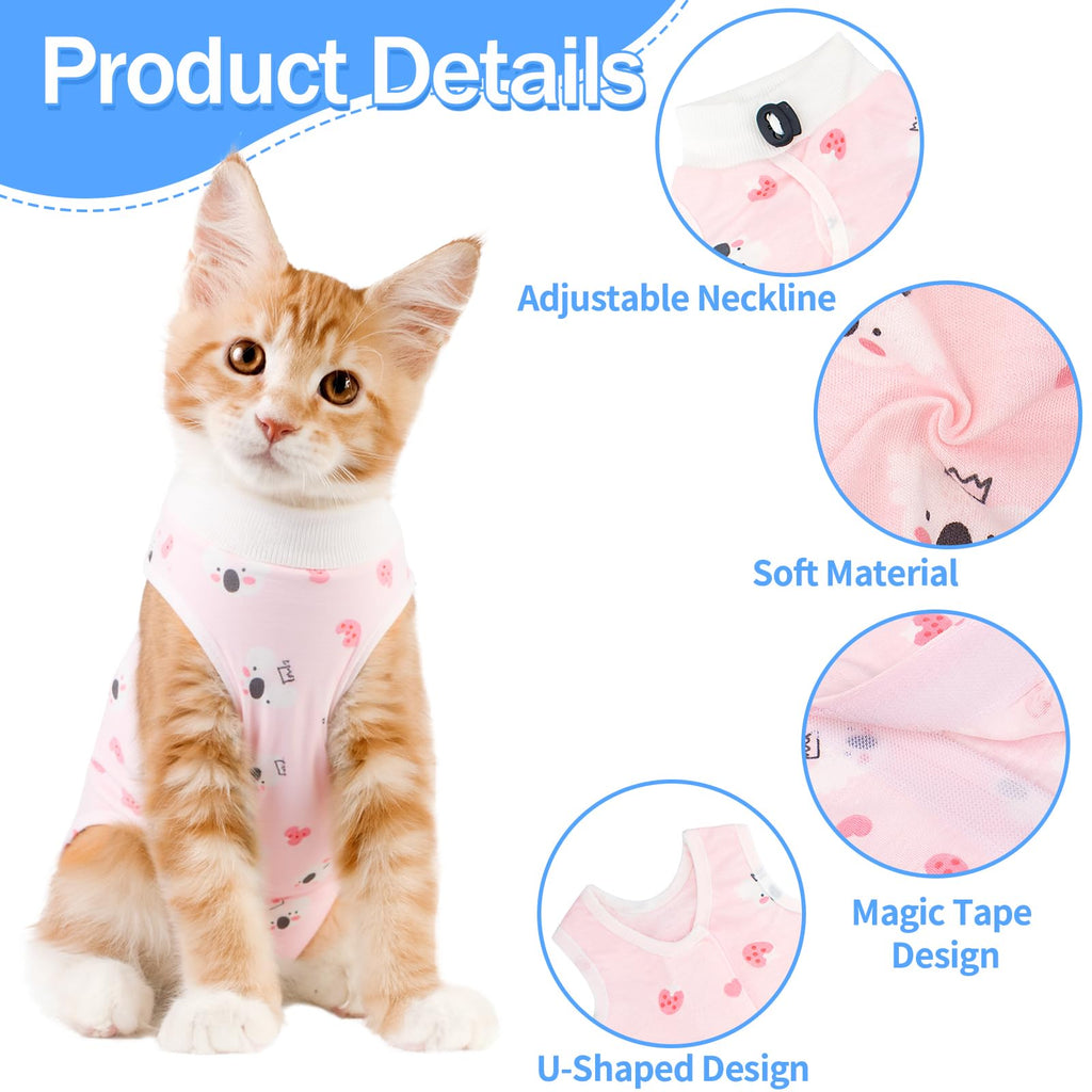Coppthinktu Cat Recovery Suit Female, Breathable Cat Onesie After Surgery Female for Abdominal Wounds or Skin Diseases, Cat Surgery Recovery Suits Kitten Onesie After Spay Anti Licking