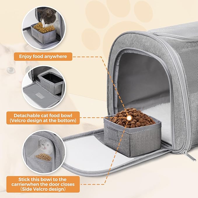 Soft-Sided Cat Carrier,Pet Travel Bag (Up to 16 Lbs)