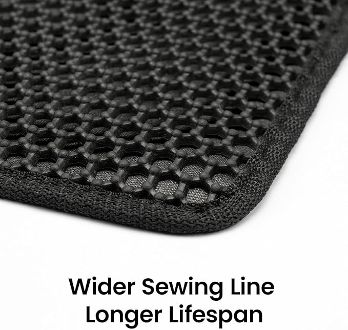 Cat Litter Mat, Upgrade Super Waterproof Back Layer Litter Box Mat, Non Slip, Durable, Soft on Paws Kitty Trapping Matt (24"x18", Black)