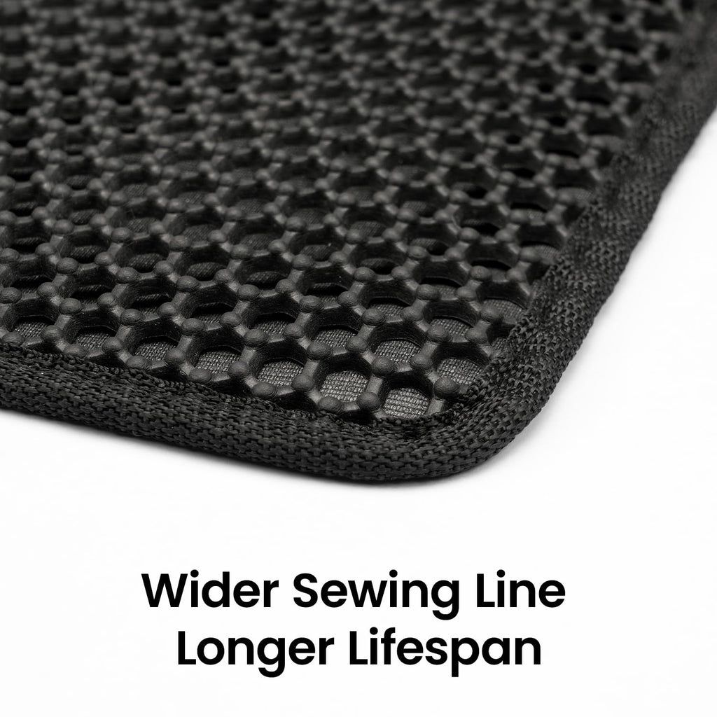 Cat Litter Mat, Upgrade Super Waterproof Back Layer Litter Box Mat, Non Slip, Durable, Soft on Paws Kitty Trapping Matt (24"x18", Black)