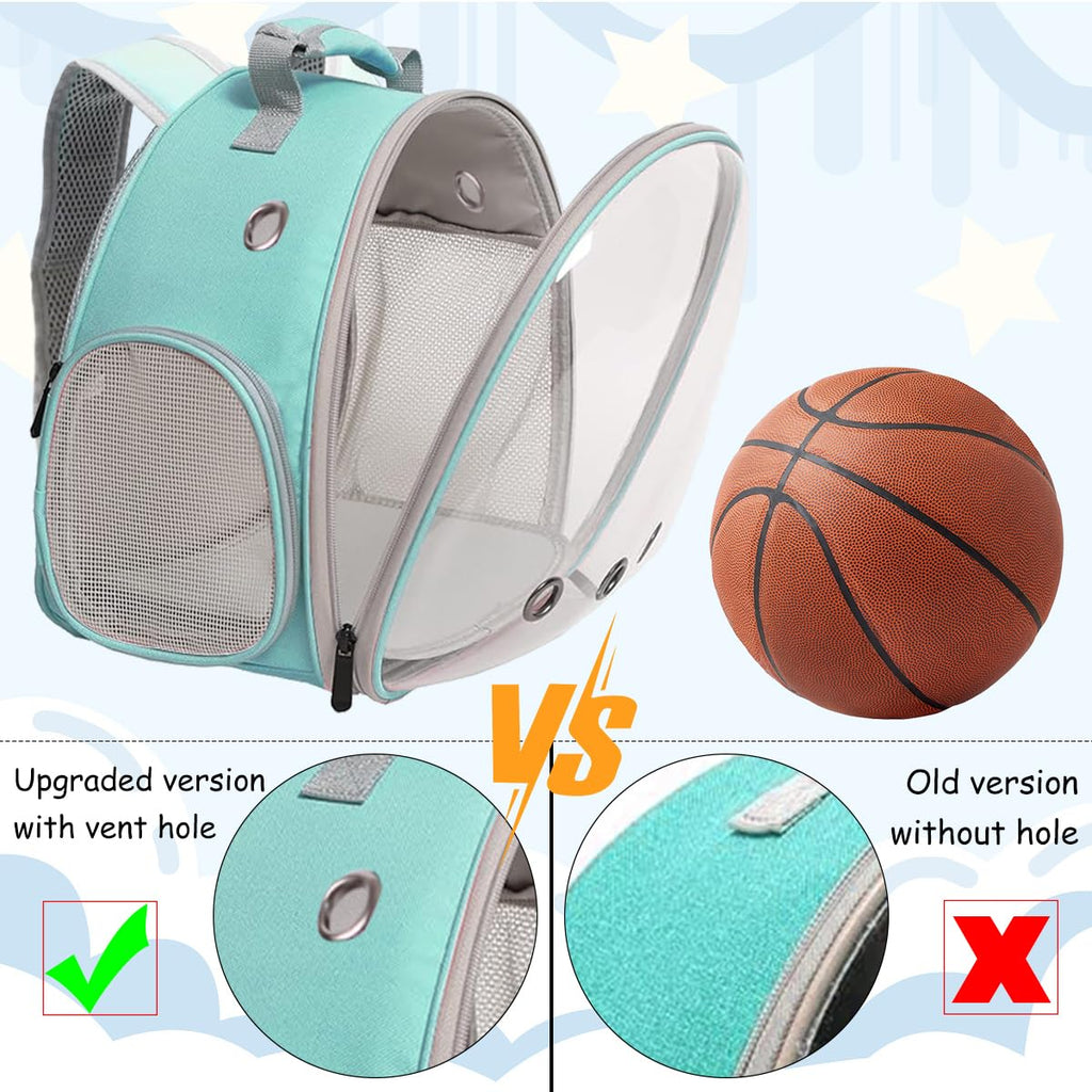Portable Travel Backpack Habitat for Small Animal, Space Capsule Bubble Window Guinea Pig Bird Bearded Dragon Turtle Carrier Rabbit Squirrel Hamster Cage Breathable Handbag