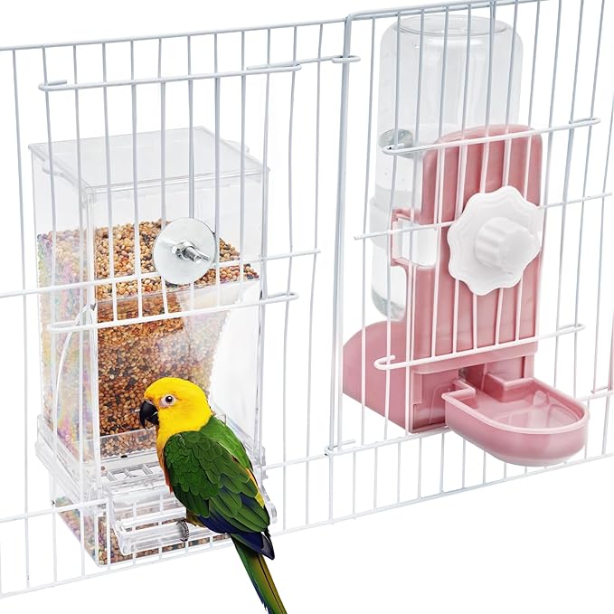 Lemtrflo No Mess Bird Feeder Water Dispenser Set, Automatic Bird Feeder
