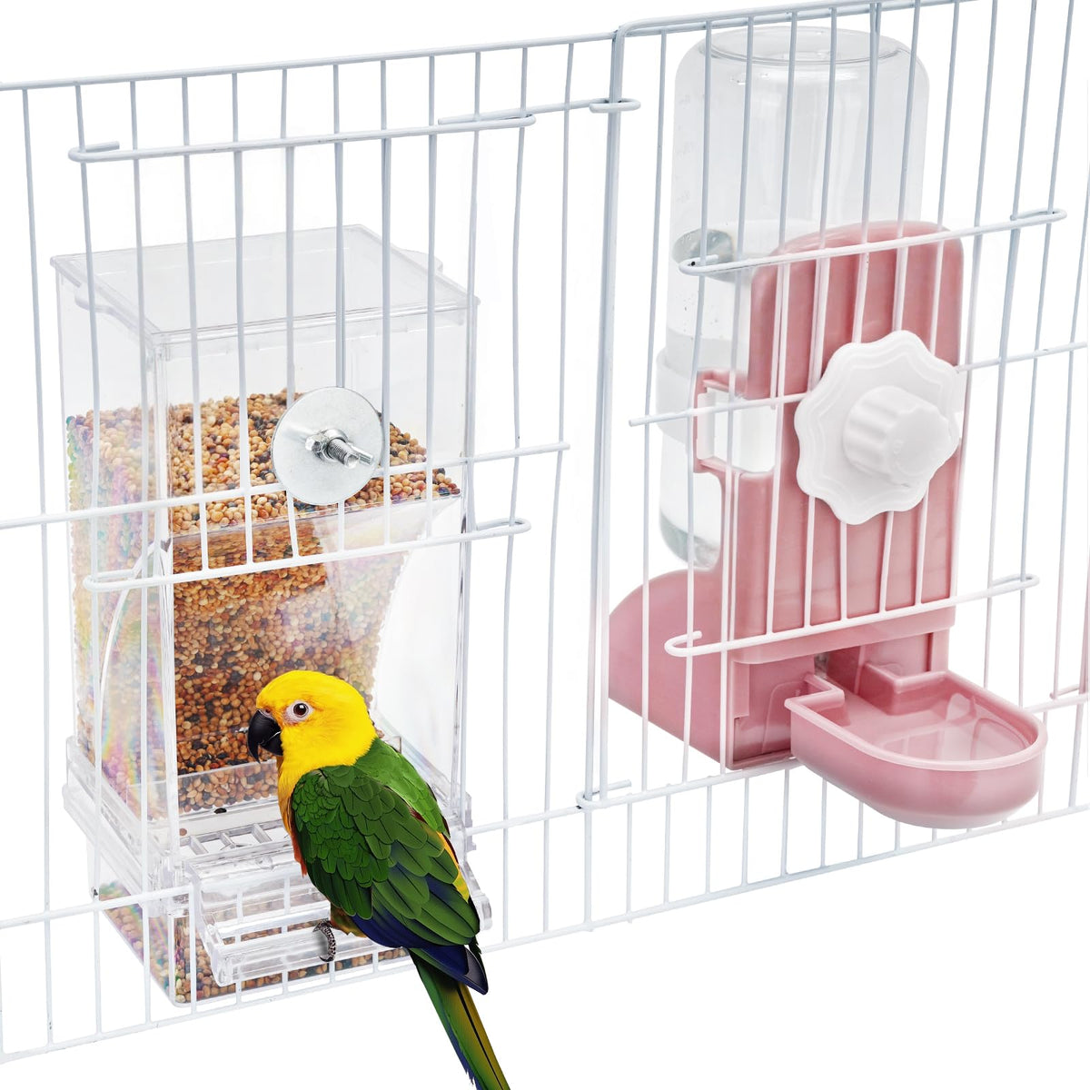 Lemtrflo No Mess Bird Feeder Water Dispenser Set, Automatic Bird Feeder