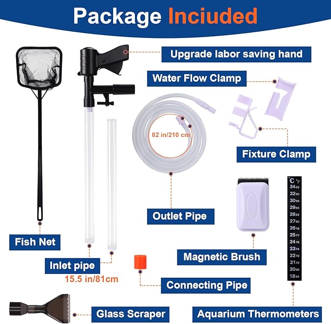 Fish Tank Cleaner Kit, Gravel Vacuum for Aquarium, Aquarium Vacuum Cleaner