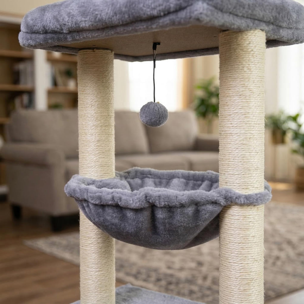 ROYPET Fashion Design 43.3" Cat Trees with Cat Houses,Grey