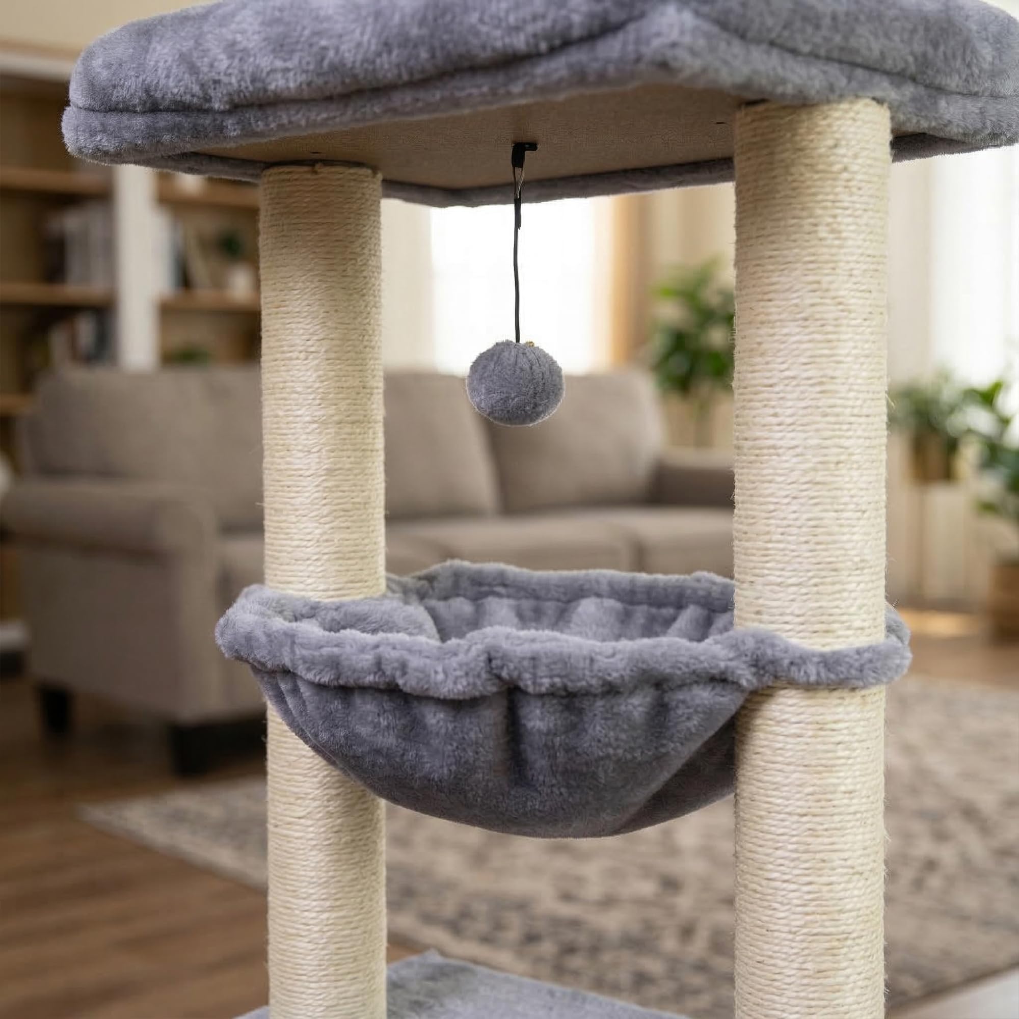 ROYPET Fashion Design 43.3" Cat Trees with Cat Houses,Grey