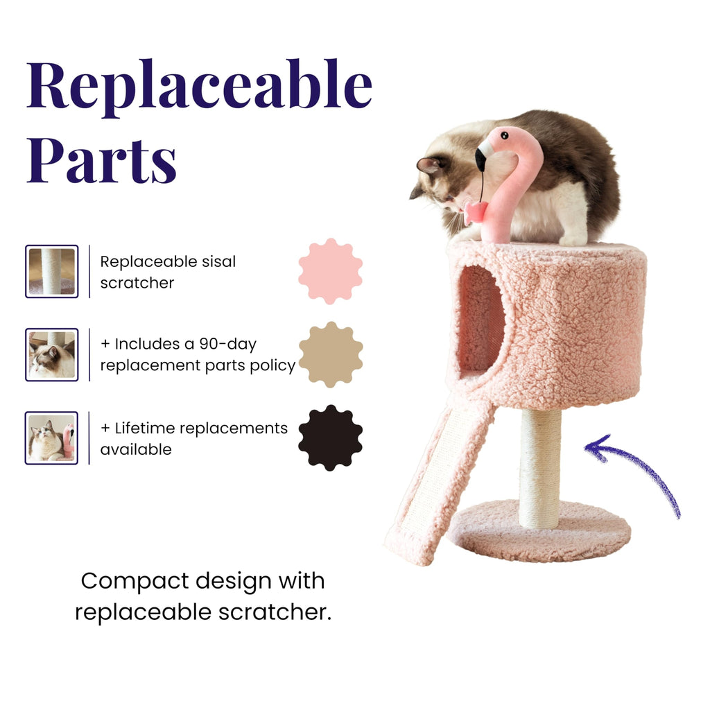 Catry 2-Level Small Cat Tree with Condo, Sisal Scratching Ramp & Post