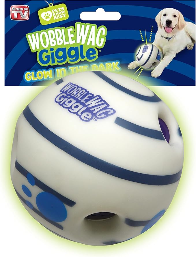 Wobble Wag Giggle Ball Interactive Dog Treat Dispensing Toy, Giggle Sounds Keeps Dogs Busy and Entertained, Pets Know Best