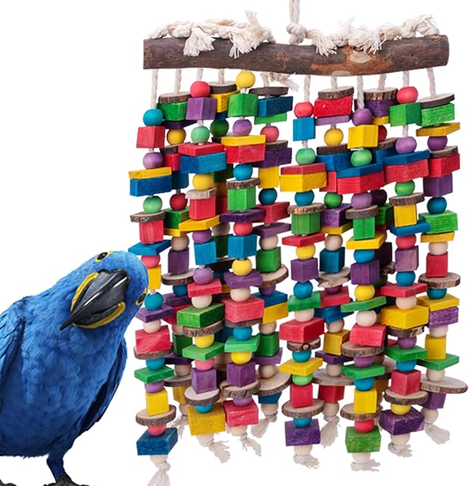 Extra Large Bird Parrot Chewing Toy-Natural Wooden Bird Block Tearing Toys