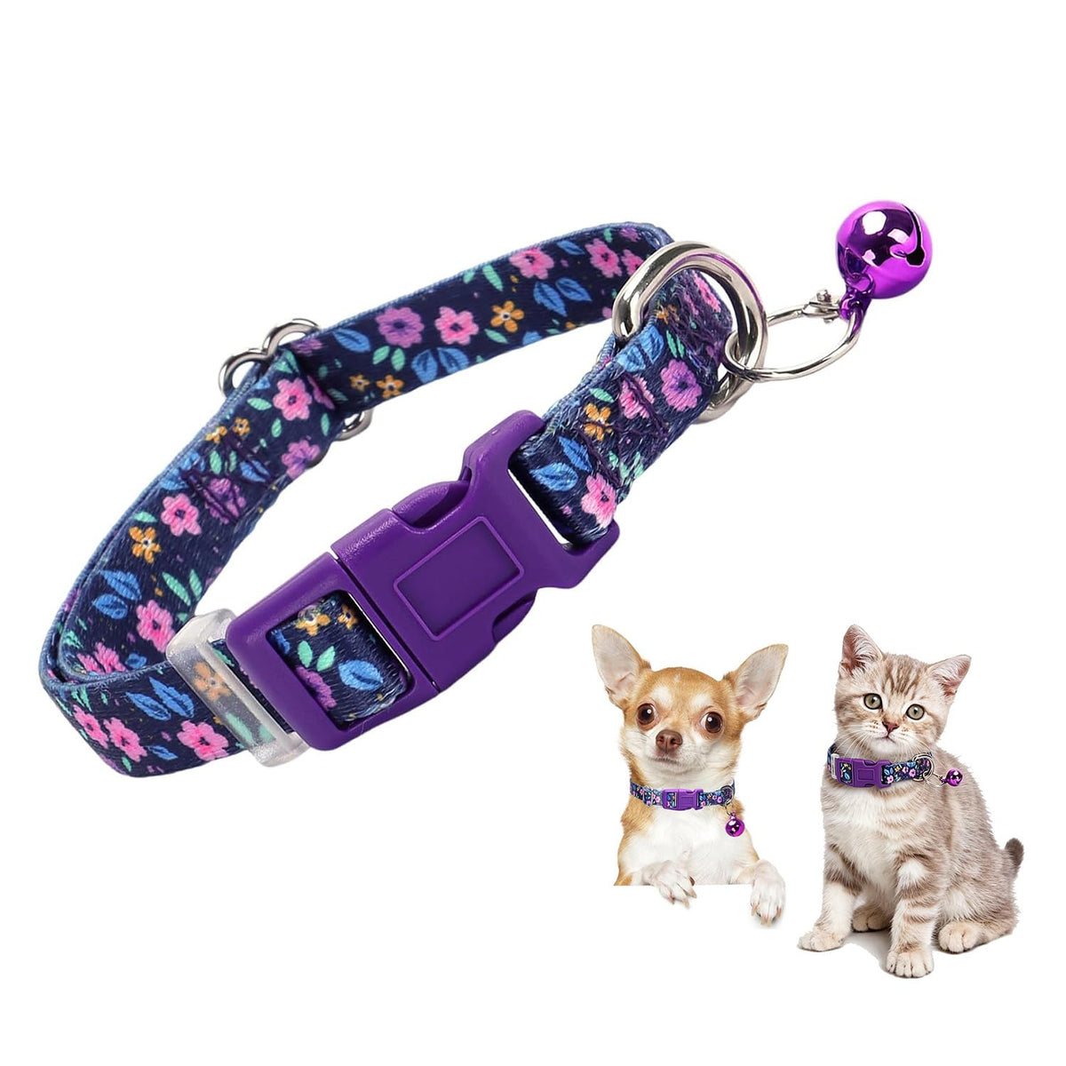 XS XXS Dog Collar with Bell Girls,Pink Kitten Puppy Collar with Buckle