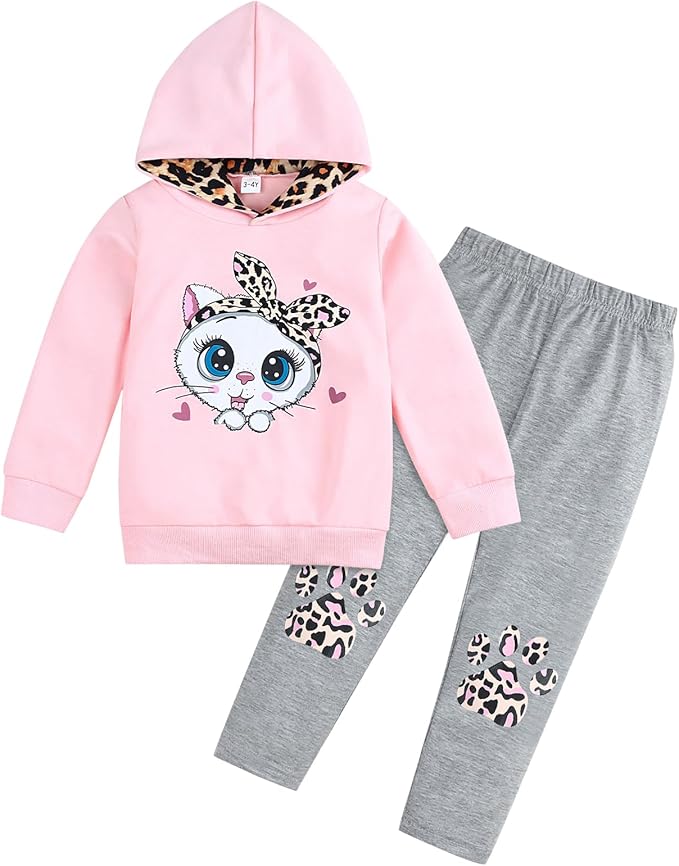 Toddler Baby Girls Clothes Long-sleeve Tie Dye Hoodie Sweatshirt Pants Hooded Outfit Set
