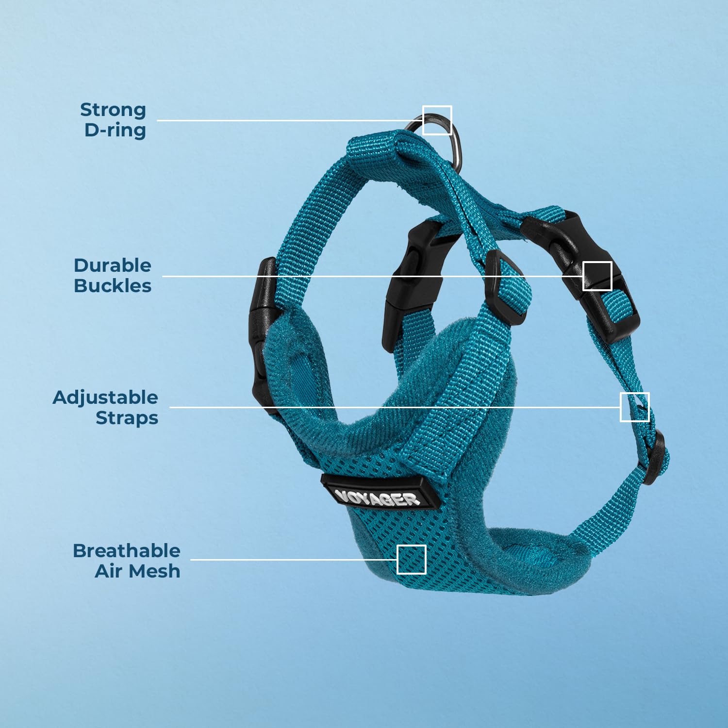 Voyager Step-in Lock Dog Harness - Turquoise, X-Small