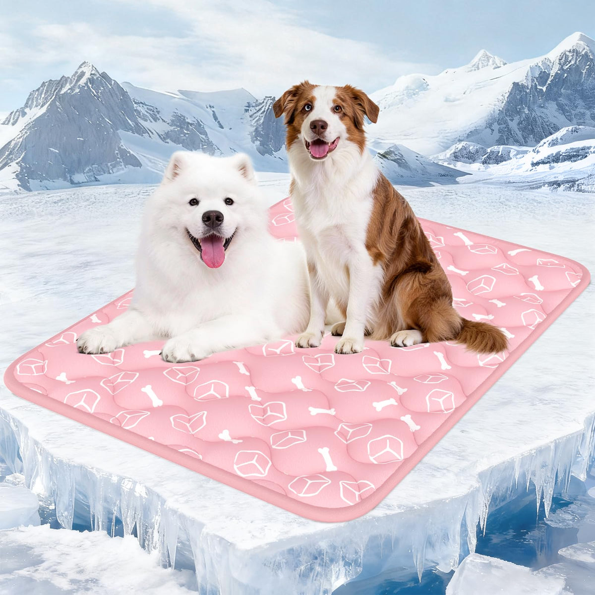 Rywell Dog Cooling Mat 2.0, Ocean Blue,30" x 20" Thick & Durable Cooling Mat for Dogs, Long-Lasting Cool with Waterproof & Color-Changing Arc-Chill Tech (Q-Max>0.5) Washable& Non-Toxic