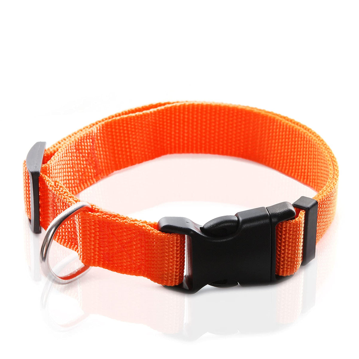 Adjustable Nylon Dog Collar, pet Collar 1 Inch 3/4 Inch 5/8 Inch Wide, for Large Medium Small Dogs (L(1" x 16-23"), Brown)
