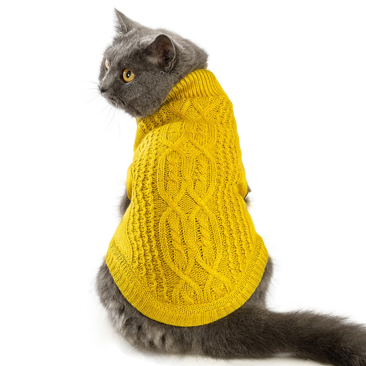 Jnancun Cat Sweater Stretchy,19 Colors,6 Sizes,Snug Winter Cat/Dog Outfit