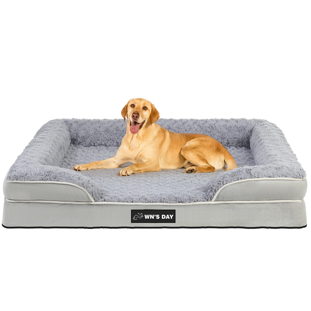 Orthopedic Dog Beds for Large Dogs, Memory Foam Dog Bed, Dog Sofa(Beige, L)