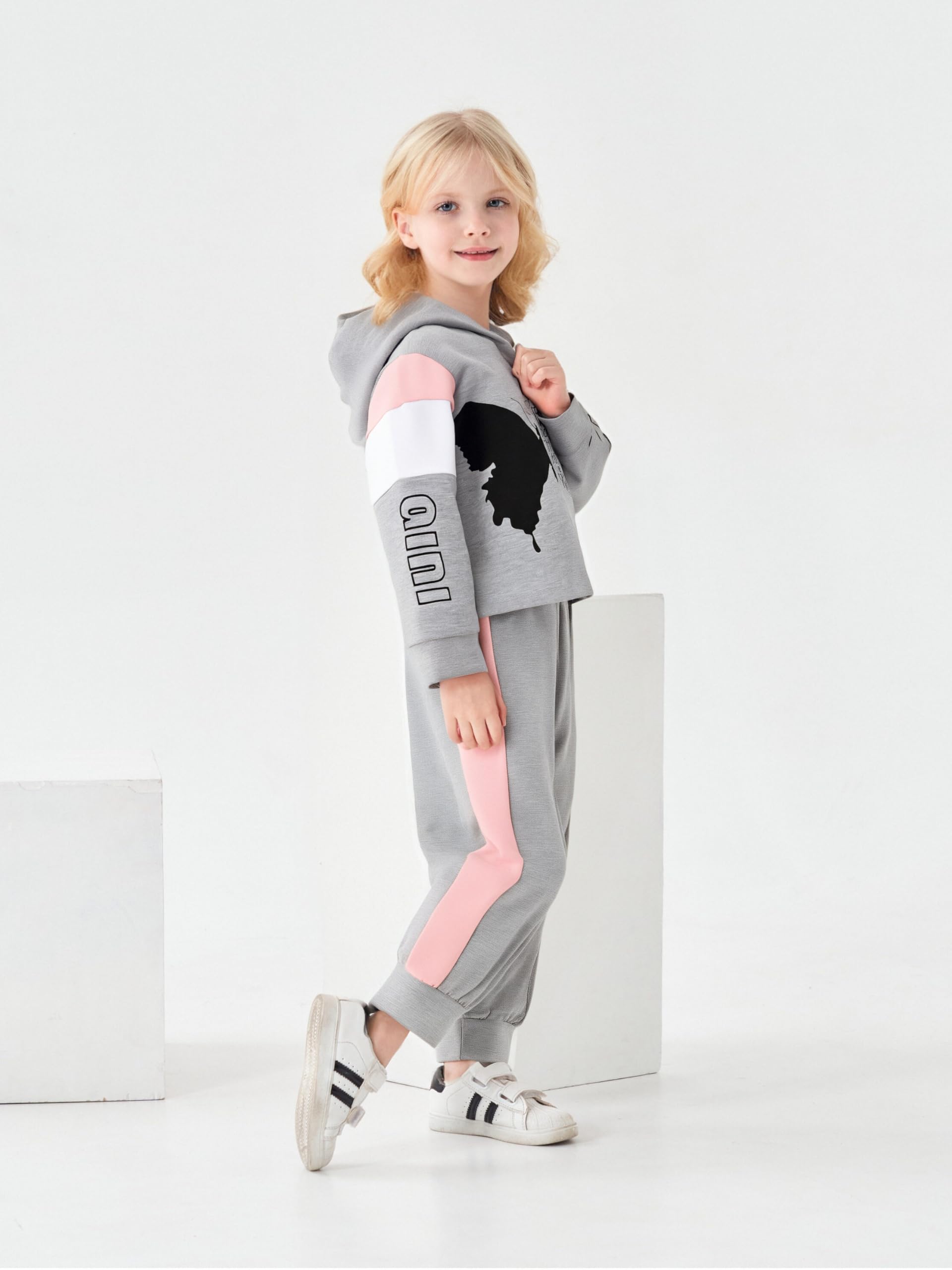 Axumity Toddler Baby Girl Clothes Outfits Butterfly Print Hoodie Sweatshirt Pants Kid Girls Fall Winter Clothing Set(4-5T)
