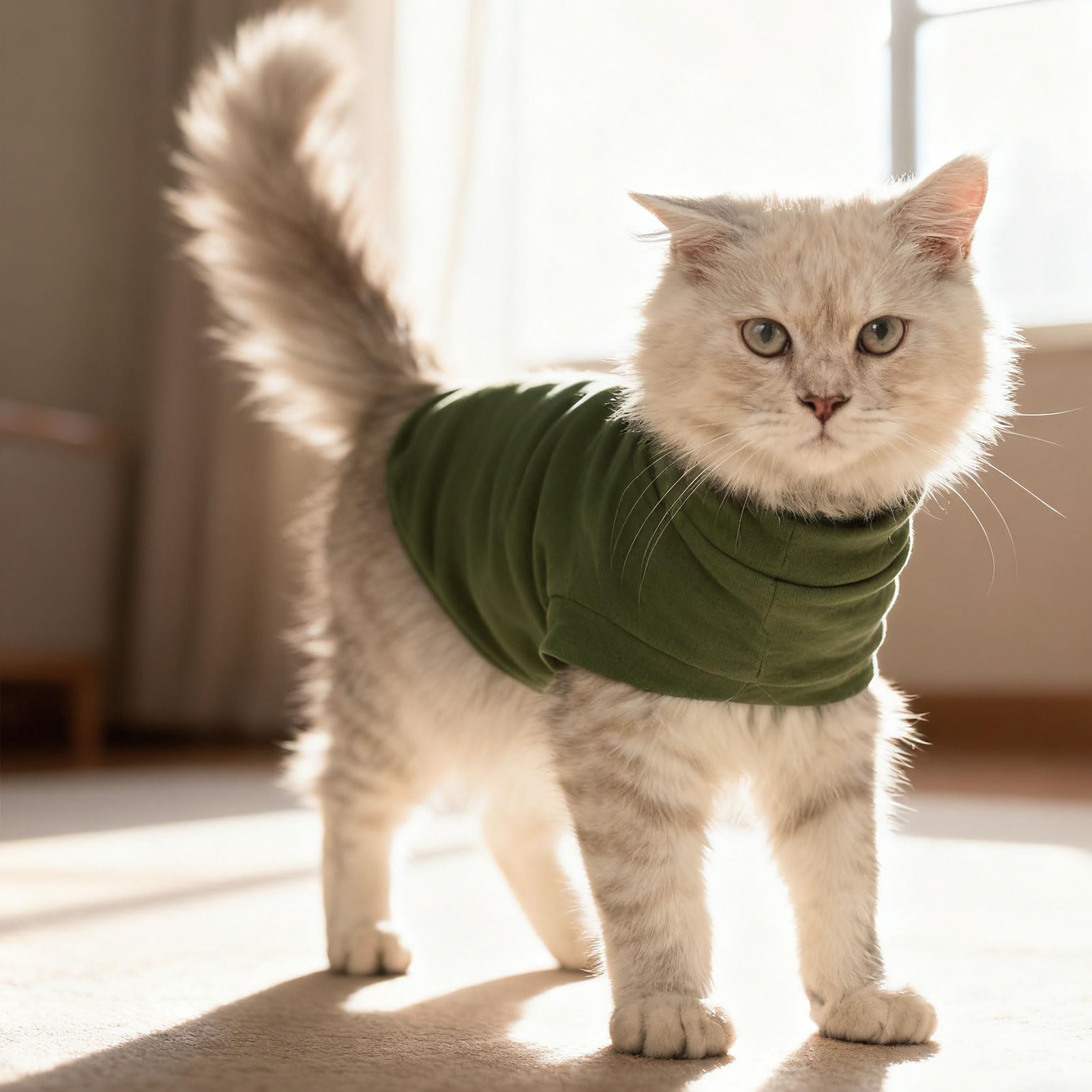 EXPAWLORER Cat Sweater Warm Fleece Pet Clothes for Cats Only
