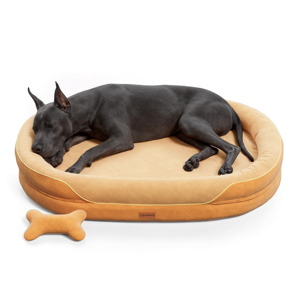 CWAWZ Large Orthopedic Dog Bed, 36 in. Dog Bed for Large Sized Dogs with Full-Surround Bolsters, Dual-Sided Dog Cooling Beds with Memory Foam, Washable Pet Sofa Couch with Nonslip Bottom, Light Grey