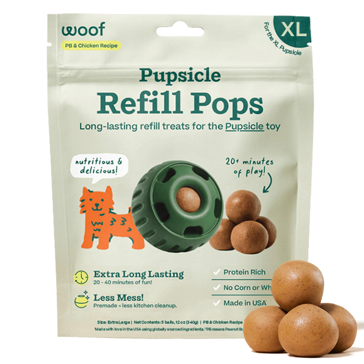 WOOF Pupsicle Birthday Refill Pops Dog Treats, XL